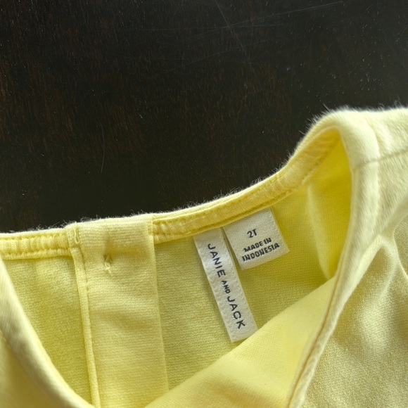 Janie and Jack Sunny Yellow Dress with White Detail - Picture 2 of 3